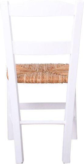 Syros Scaune Cafe Lemn Albe 1buc 41x45x88buc
