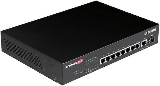 Edimax GS-5210PLG Unmanaged L2 PoE+ Switch με 8 Θύρες Gigabit (1Gbps) Ethernet και 1 SFP Θύρα