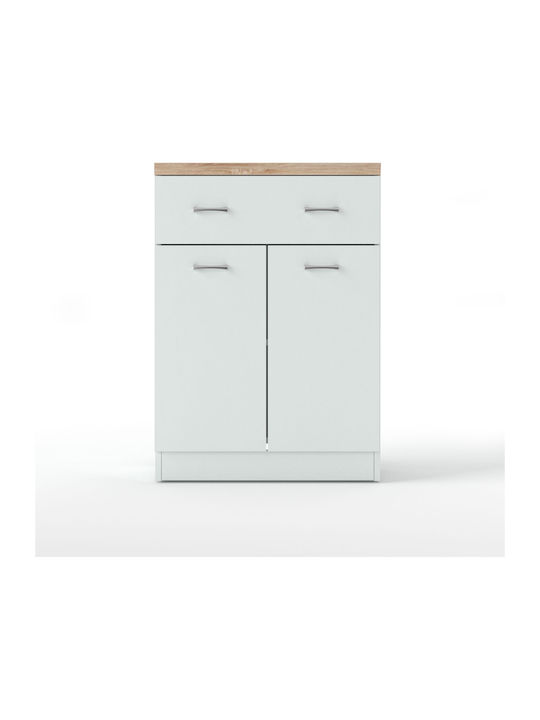 Sideboard Top Mix Wooden With Drawers White / Sonoma 80x33x85cm