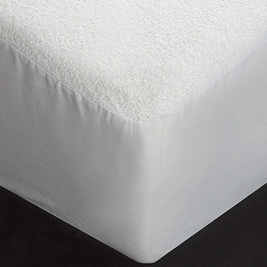 Vesta Home Schutzauflage Über-Doppel Wasserdicht mit Rock Niobe Weiß 160x200+25cm