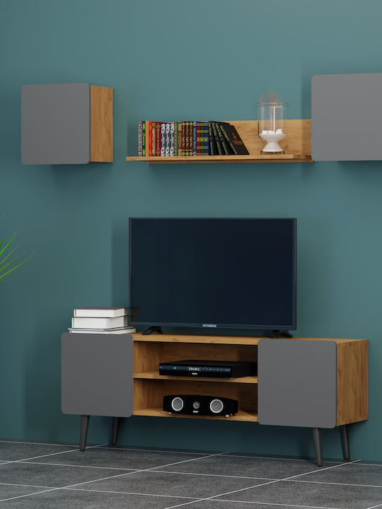 Unitate TV pentru sufragerie Arktos1 Nuc - Gri L130xÎ30buc