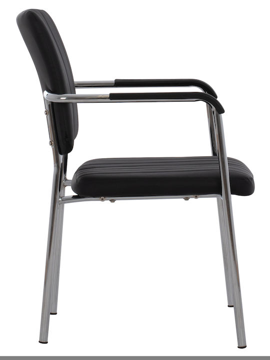 Visitor Chair with Arms Μαύρη 56.5x59x85cm