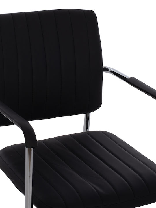 Visitor Chair with Arms Μαύρη 56.5x59x85cm