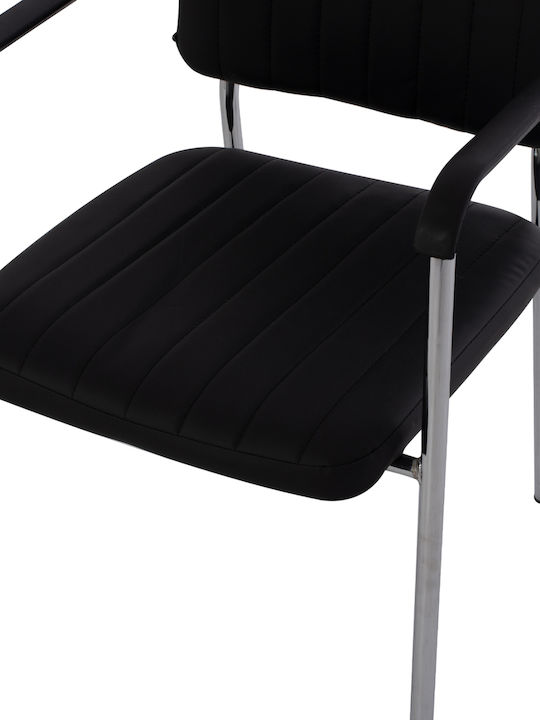 Visitor Chair with Arms Μαύρη 56.5x59x85cm