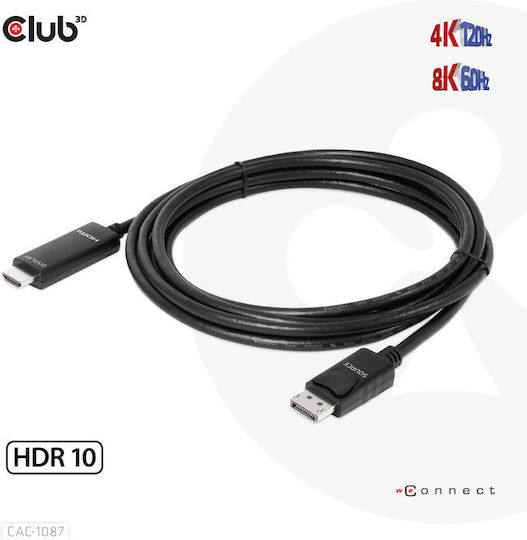 Club3D Kabel DisplayPort-Stecker - HDMI-Stecker 3m Schwarz (CAC-1087)