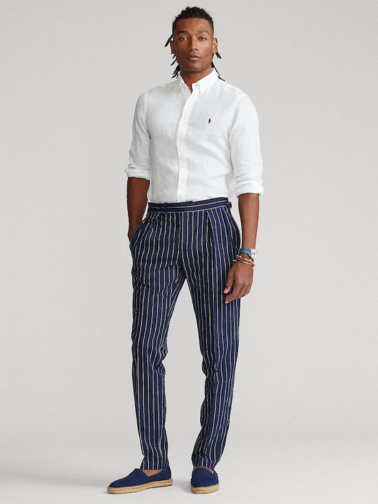 Long-sleeved Linen Shirt White