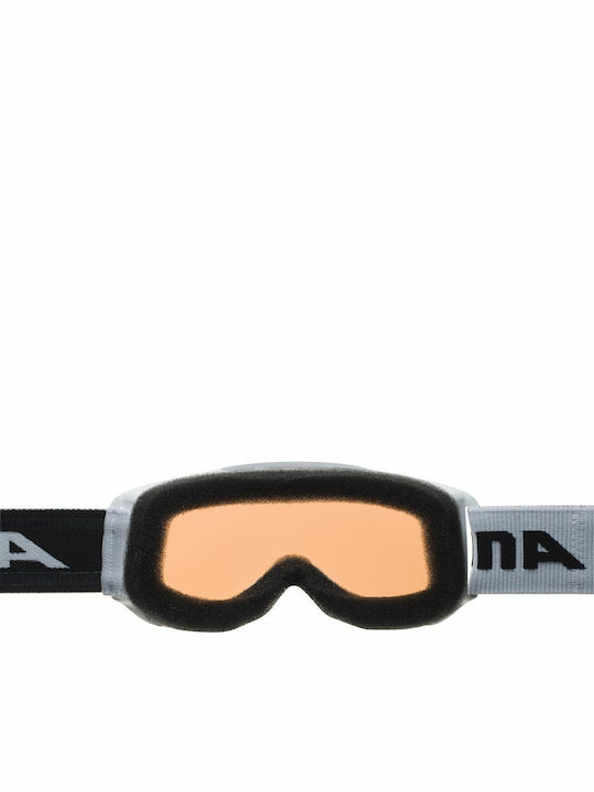 Alpina Piney Μάσκα Σκι & Snowboard Παιδική Λευκή με Φακό Φιμέ σε Πορτοκαλί Χρώμα
