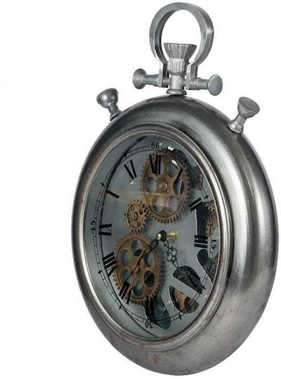 Artekko Ρολόι Τοίχου Μεταλλικό Ασημί Ø29cm