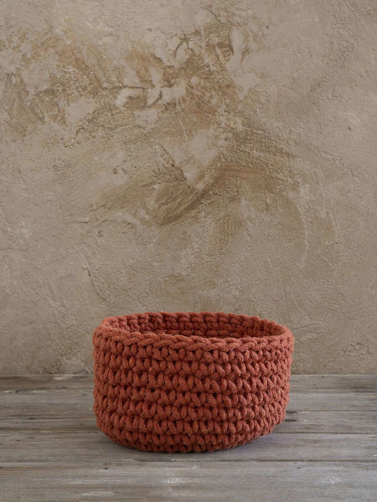 Fabric Decorative Basket Πορτοκαλί 23x23x14εκ. Nima