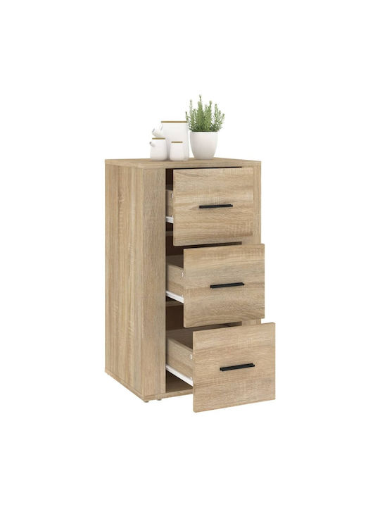 Drawers Storage Wooden with 3 Drawers L40xW33xH70cm