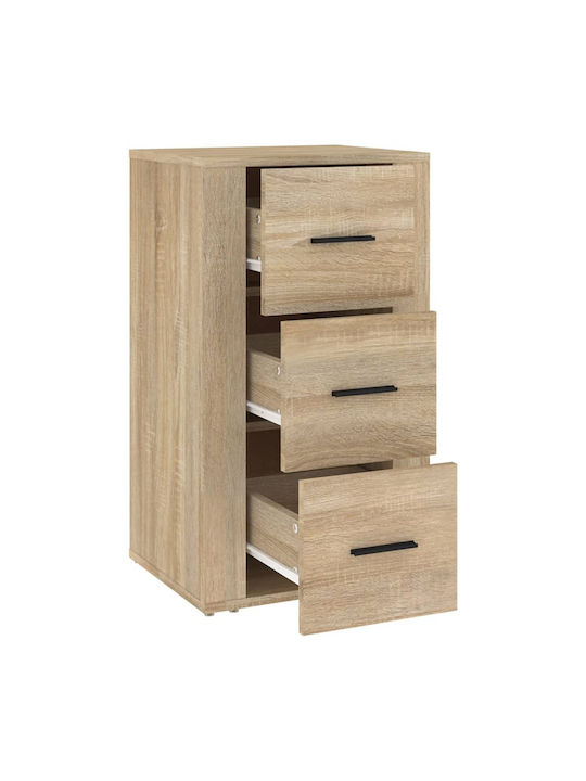 Drawers Storage Wooden with 3 Drawers L40xW33xH70cm