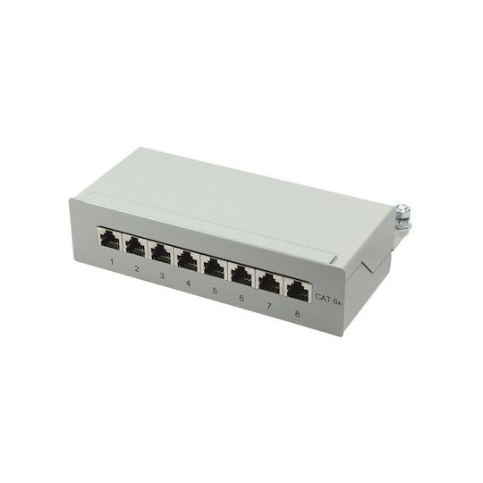LogiLink Пач панел за рафт 1U 8 порта cat6a Сив
