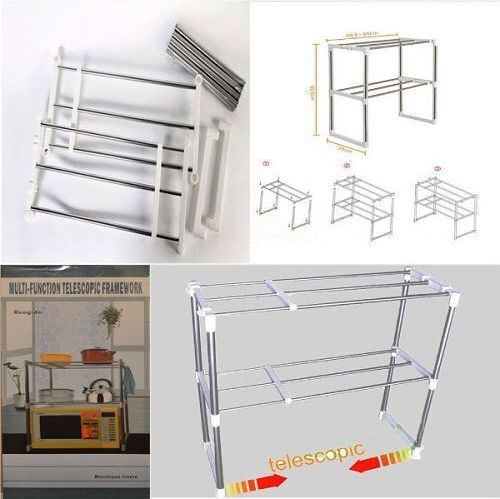Metallische Basis für Mikrowelle 60,5x25x60,5cm Silber