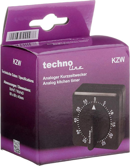 Technoline Αναλογικό Χρονόμετρο Κουζίνας Αντίστροφης Μέτρησης Μαύρο