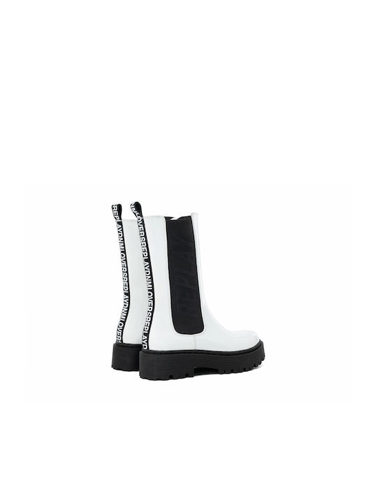 Replay Mizar Kids Chelsea Boots White