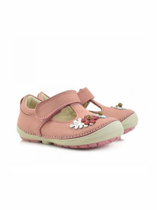 Clarks Balerini copii Anatomic cu închidere Hoop & Loop Piele Roz Softly Blossom