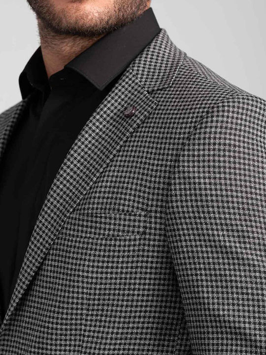 Vittorio Artist Men's Jacket "PADOVA" Dark Grey Slim Fit (PADOVA) (68% Viscose, 25% Polyester, 7% Elastane)