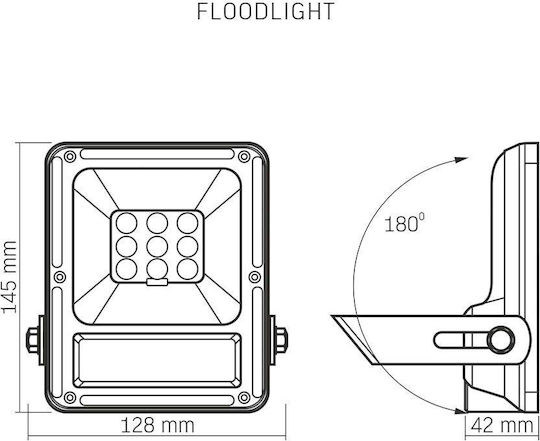 Videx VLE-FSO-205 Wasserdicht LED Flutlicht 20W Natürliches Weiß mit Fernbedienung IP65