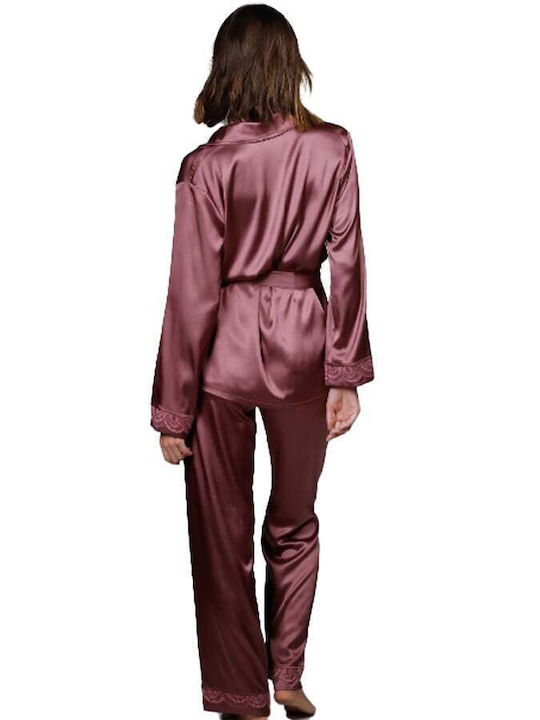 Lida Set Winter Women's Pajamas Burgundy