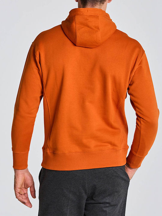 Gant Herren Sweatshirt mit Kapuze und Taschen Orange