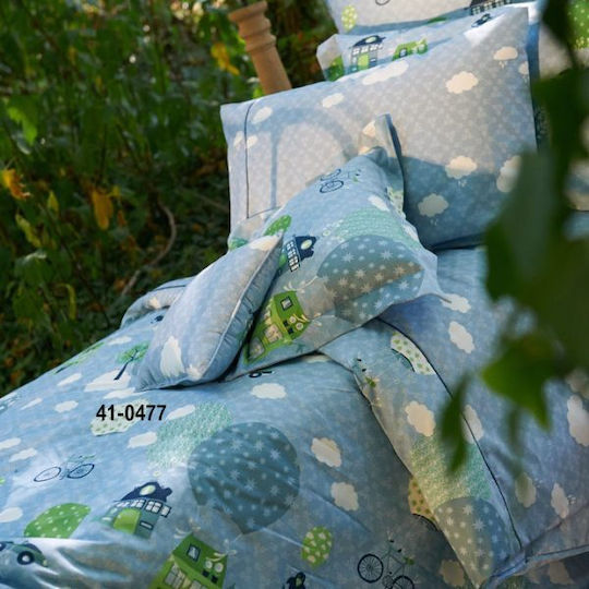 Down Town Home Kids Cotton Satin Pillowcase Set 52x75cm Blue