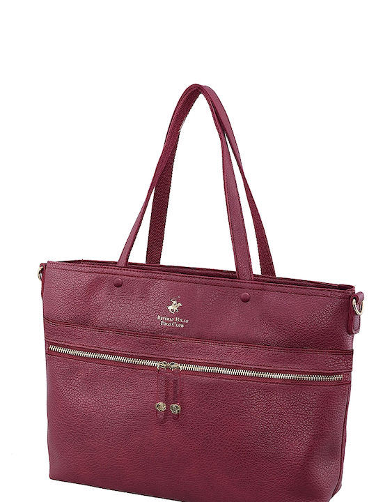 Beverly Hills Polo Club Women's Bag Shopper Shoulder Burgundy