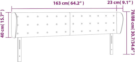 vidaXL Fabric Bed Headboard Black 163x88cm