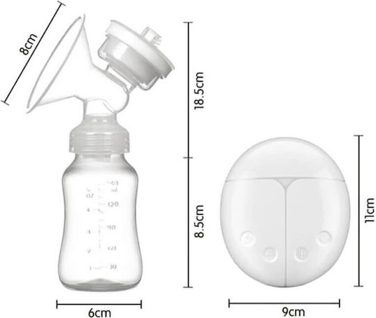 Factory Pompa de sân dublă electrică Funcționează cu baterie Fără BPA Alb 150ml