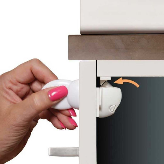Dreambaby Cabinet & Drawer Lock with Magnet made of Plastic in White Color 2pcs