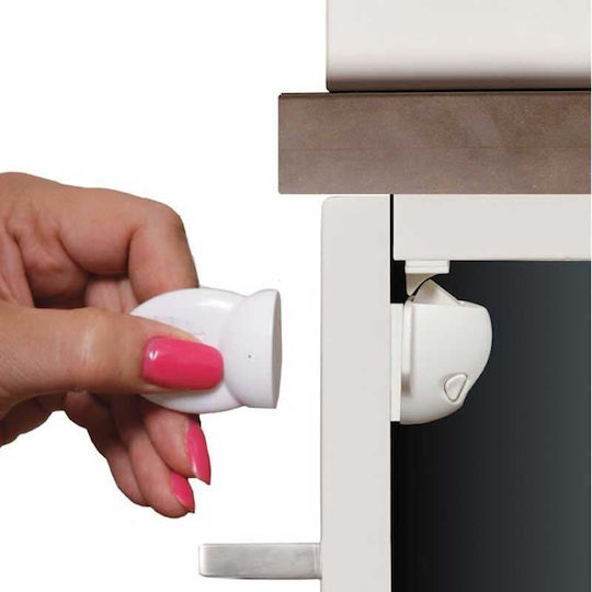 Dreambaby Cabinet & Drawer Lock with Magnet made of Plastic in White Color 2pcs