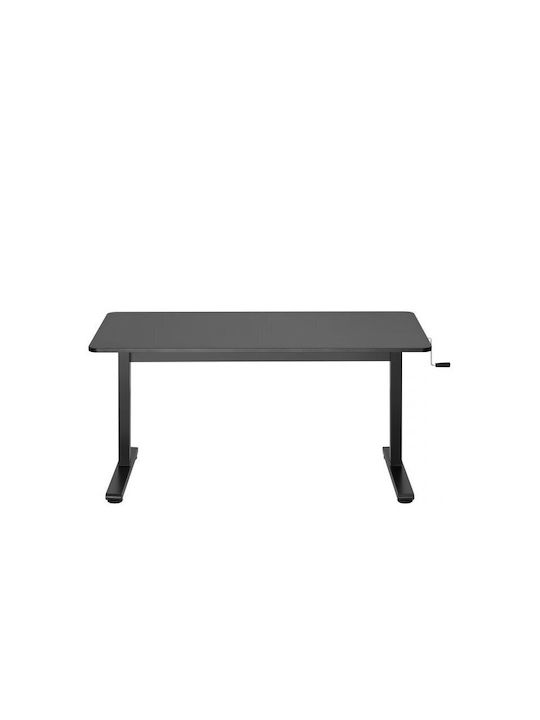 Schreibtisch Holz Schwarz mit Metallbeinen & verstellbarer Höhe 140x60x70cm