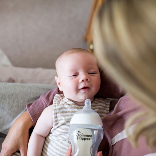 Tommee Tippee Baby Bottle Closer To Nature Anti-Colic with Silicone Nipple for 0+, 0+ m, months Blue Panda - Blue 250ml