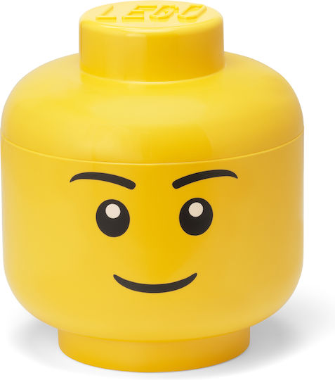 LEGO Παιδικό Κουτί Αποθήκευσης από Πλαστικό Head Κίτρινο 24x24x27cm