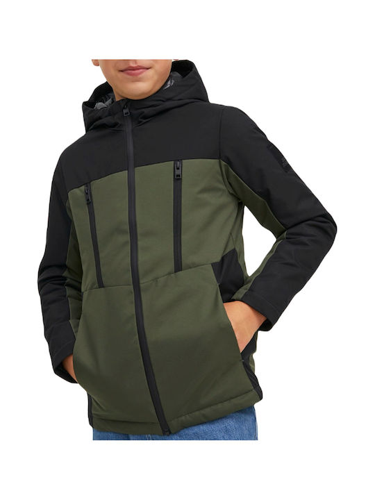 Rebase Kids Casual Jacket Long Hooded Khaki