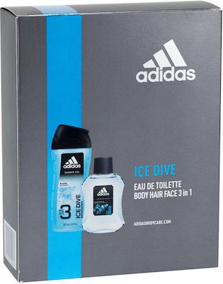 Adidas Ice Dive Eau de Toilette 100ml & Shower Gel 250ml Men's Set with Eau de Toilette