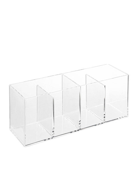 5Five F-F Selena Cosmetics Organizer with 3 Compartments Transparent 22.3x9.8x7cm