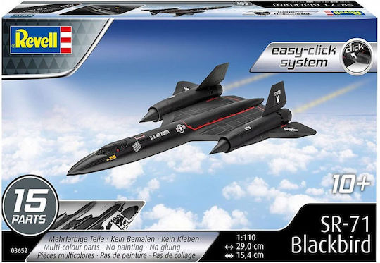 Revell Lockheed SR-71 Blackbird Static Airplane Model 1:110 15pcs