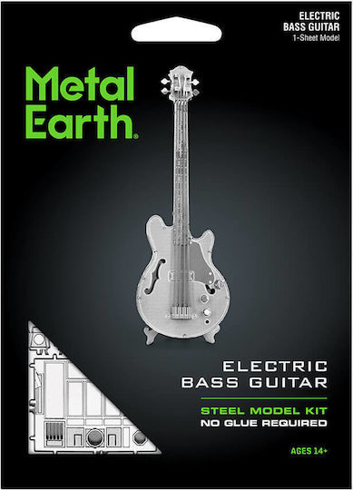 Fascinations Bass Guitar Modele statice Figurină de Modelism Gray 7.5x3.2x11.6cm.