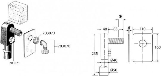 Valsir 701050 Washing Machine Water Supply
