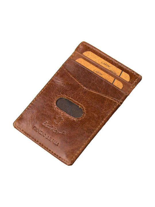 Leather Men's Wallet Cards with RFID Cognac