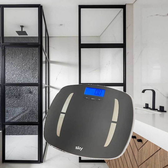 Himmel Digital Badezimmerwaage mit Körperfettmessung in Schwarz Farbe EF741H
