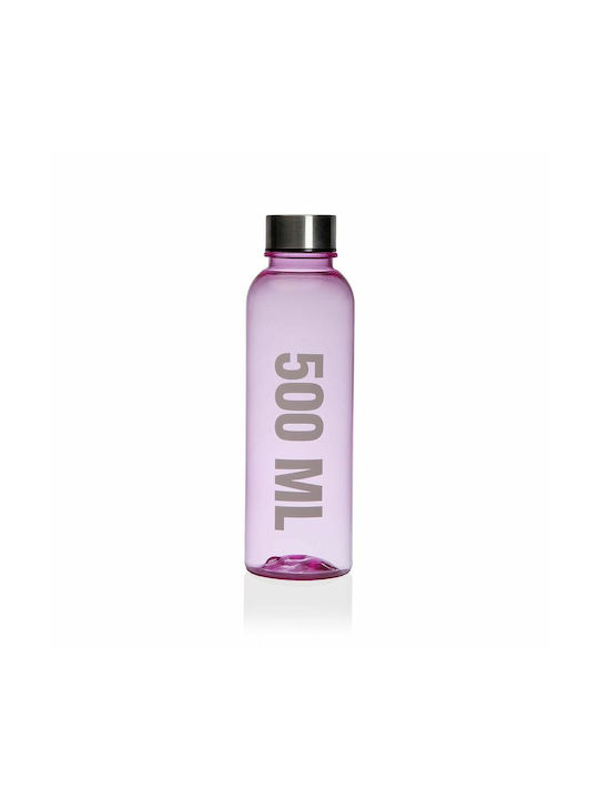 Versa Plastic Water Bottle with Screw Cap Versa Pink 500ml