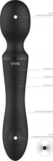 Vive Enora Δονητής Μασάζ 22cm Black
