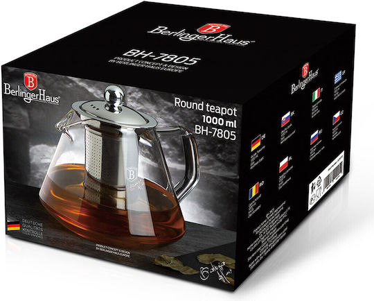Berlinger Haus Teapot with Filter Glass in Transparent Color 1000ml