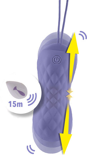 Feelztoys Remote Controlled Motion Love Balls Jivy Vibrator Egg with Remote Control 8cm Purple