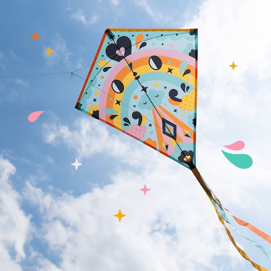 Djeco Rhombus Kite Kawaii Fabric with Tail 70x60cm 1pc