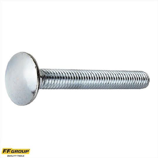 F.F. Group Carriage Bolt Galvanized DIN 603 with Diameter M6 and Length 50mm 200pcs