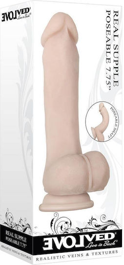 Evolved Novelties Real Supple Poseable 7.75inch Dildo Ρεαλιστικό Dildo με Βεντούζα Flesh 20cm