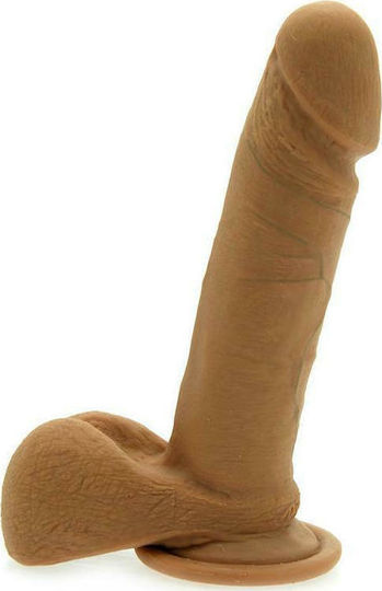 Doc Johnson Noches Latinas Ultraskyn Dildo realist cu Testicule și Ventuză Maro 15cm