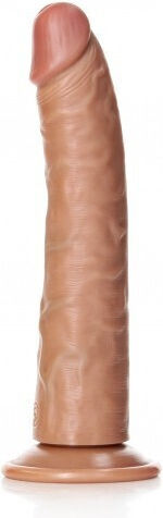 Shots RealRock Slim Realistic Dildo With Suction Cup Ρεαλιστικό Dildo με Βεντούζα Brown 22.5cm